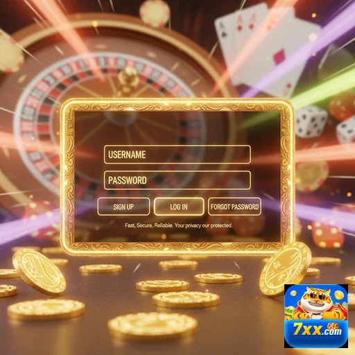 Ilustração de Acesse os Slots de 7xx com Baixos Rollover e Pagamentos Rápidos
